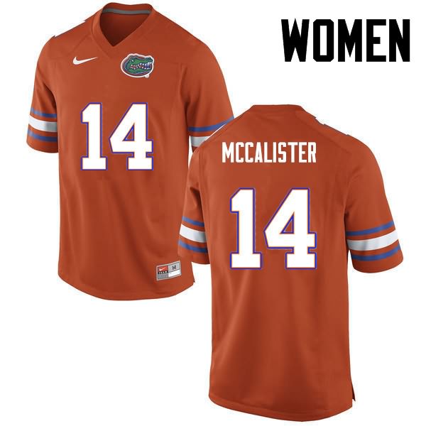 Women's NCAA Florida Gators Alex McCalister #14 Stitched Authentic Nike Orange College Football Jersey RSV5365IP